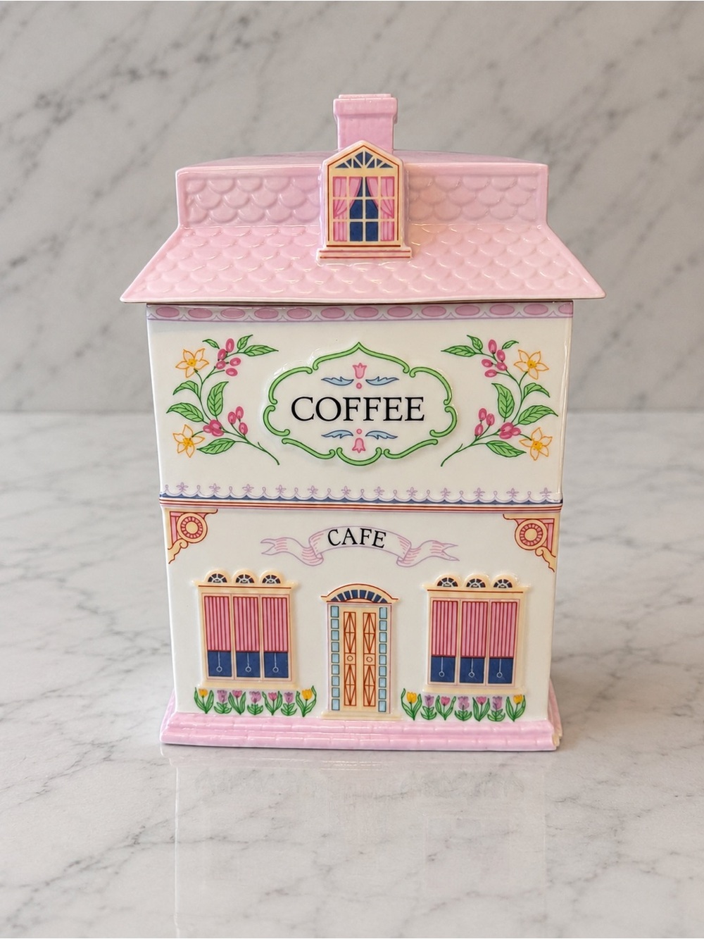Lenox Spice Village Coffee Canister “Cafe” with Lid | Vintage 1990 | (Read)